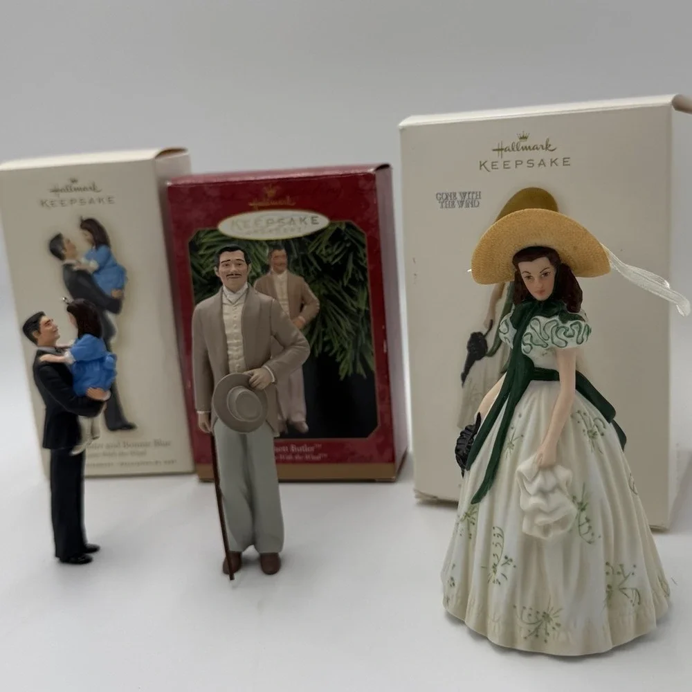 Lot Of 3 Hallmark Gone With The Wind Christmas Ornaments Scarlett Rhett Butler